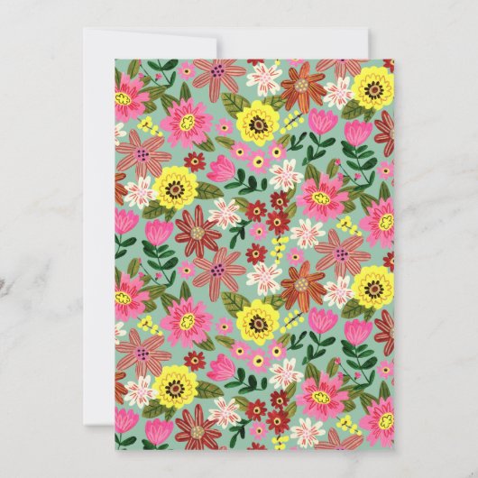 Paasbrunch floral bunny-uitnodiging kaart (Achterkant)