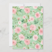Paasbrunch Foto Pastel Roze & Groene Bloemen Kaart (Achterkant)