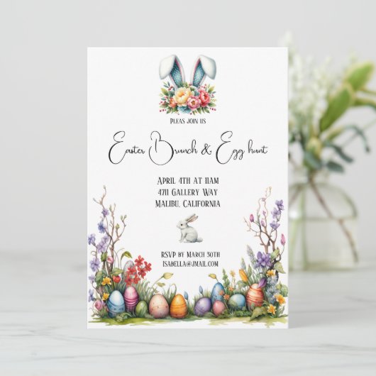  paasbrunch kaart (Staand voorkant)