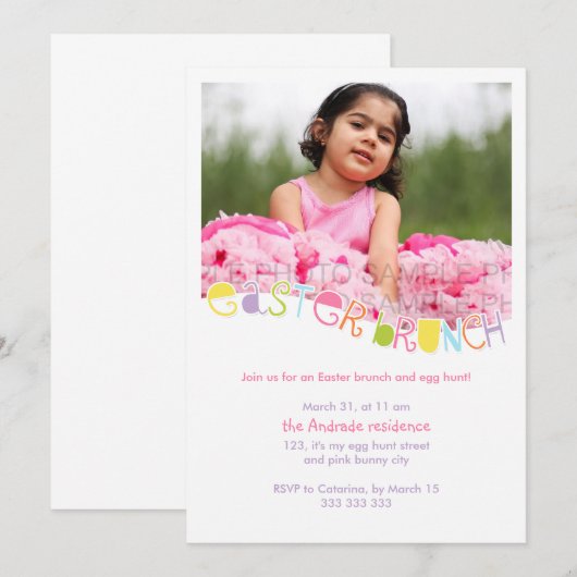 Paasbrunch Kinder foto Paasfeest kleurrijk Kaart (Voorkant / Achterkant)