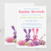 Paasbrunch Kitjes Konijntjes Bloemenen Eieren | Am Kaart (Voorkant / Achterkant)