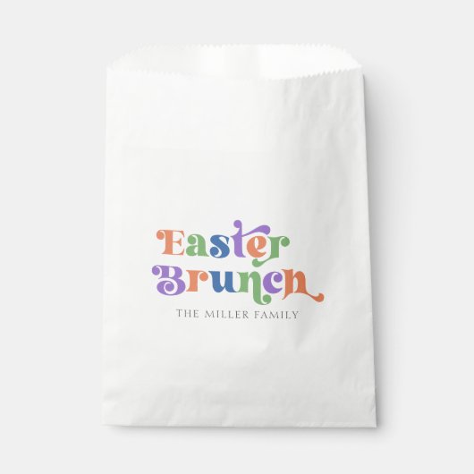 Paasbrunch Kleurrijke Retro Typografie Bedankzakje (Voorkant)