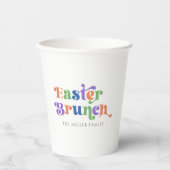 Paasbrunch Kleurrijke Retro Typografie Papieren Bekers (Voorkant)