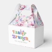 Paasbrunch Kleurrijke Typografie Bloemen Patroon Bedankdoosjes (Achterkant)