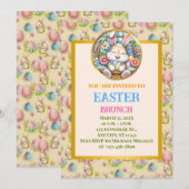 PAASBRUNCH, Knuffelkonijn, Eieren en Bloemen Kaart (Voorkant / Achterkant)