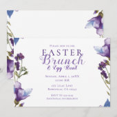 Paasbrunch Lente Bloemen Paarse Bloemen Modern Kaart (Voorkant / Achterkant)