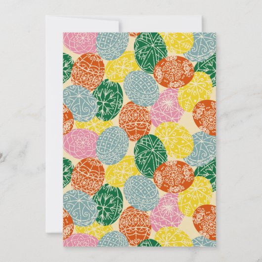 Paasbrunch Oekraïens Pysanky Eggs Party Kaart (Achterkant)