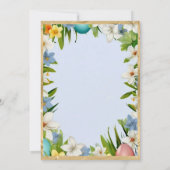 Paasbrunch Party waterverf Bloemen Aankondiging (Achterkant)