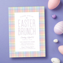 Paasbrunch pastel geruite lijst zoet eenvoudig