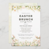 Paasbrunch Schattige Pastel Bunny Waterverf Bloeme Kaart (Voorkant / Achterkant)