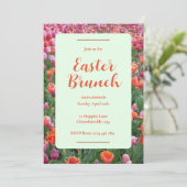 paasbrunch tulpenuitnodiging kaart (Staand voorkant)