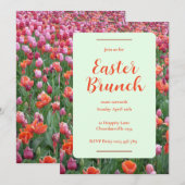  paasbrunch tulpenuitnodiging kaart (Voorkant / Achterkant)
