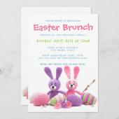 Paasbrunch Uitgeruste Konijntjes Bloemenei | Ambac Kaart (Voorkant / Achterkant)