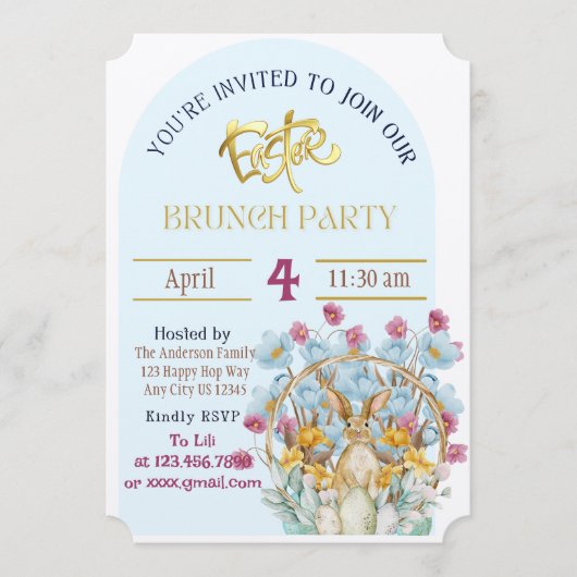 Paasbrunch uitnodiging (Voorkant)