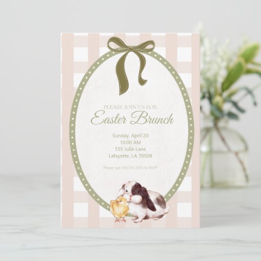  paasbrunch uitnodiging (Staand voorkant)