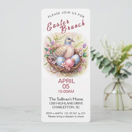  paasbrunch uitnodiging (Staand voorkant)