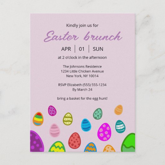 PaasBrunch Uitnodiging Briefkaart (Voorkant)