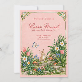 Paasbrunch Uitnodiging | Lente Konijn Feestje
