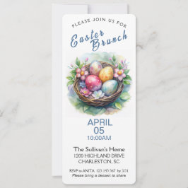 Paasbrunch uitnodiging met paaseieren.