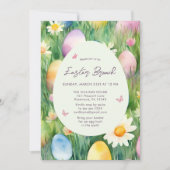 Paasbrunch Waterverf Eggs Invitation Kaart (Voorkant)