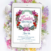 Paasbrunch Waterverf Krans en Bunny Kaart