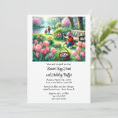 Paasbuffet en eierjacht vakantie kaart (Staand voorkant)