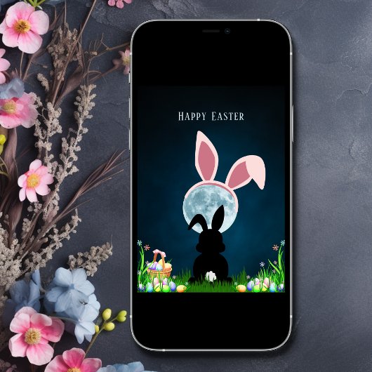 Paasbundel en Full Moon Happy Pasen Kaart