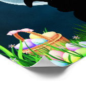 Paasbundel en Full Moon Happy Pasen Poster (Hoek)