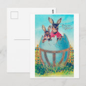  paasbundel en grote gedecorreerde eieren briefkaart (Voorkant / Achterkant)