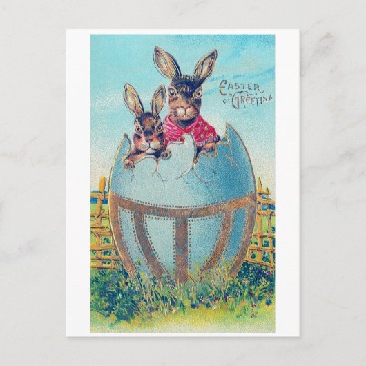  paasbundel en grote gedecorreerde eieren briefkaart (Voorkant)