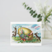  paasbundel en grote gedecorreerde eieren briefkaart (Staand voorkant)