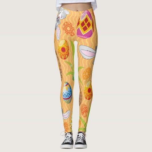 paasbundel en kleurrijke eieren leggings (Voorkant)