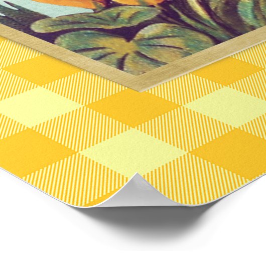 paasbundel en kuiken in buffelcontroles poster (Hoek)