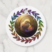 paasbundel en kuiken met eimanden bedankjes labels (Achterkant)