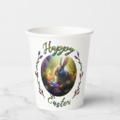 paasbundel en kuiken met eimanden papieren bekers (Voorkant)