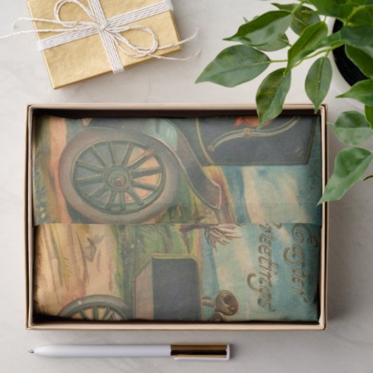  paasbundel en kuikens in autoontkoppeling tissuepapier (Geschenk)