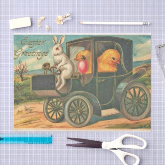  paasbundel en kuikens in autoontkoppeling tissuepapier (Craft)