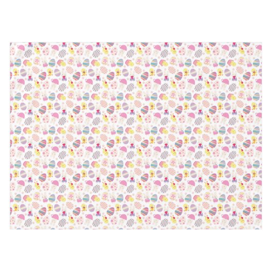 Paasbundel en kuikens patroontafellade tafelkleed (Voorkant (Horizontaal))