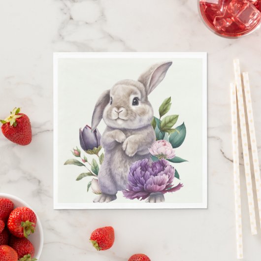 Paasbundel en pinda's bloemen servet (Insitu)