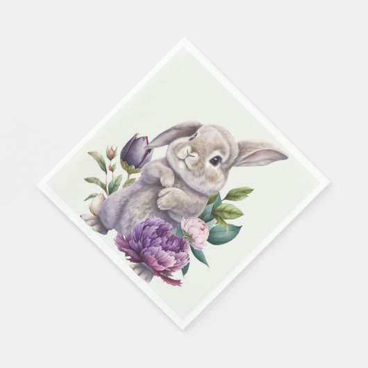 Paasbundel en pinda's bloemen servet (Hoek)