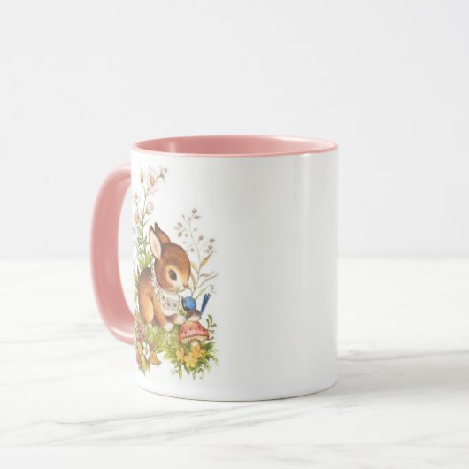 paasbundel in bloemen mok (Voorkant links)