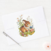  paasbundel in bloemen ronde sticker (Envelop)