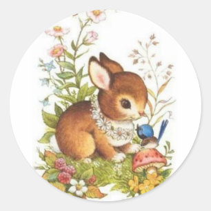 paasbundel in bloemen ronde sticker