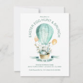 Paasbundel in een heteluchtballon bedankkaart (Voorkant)