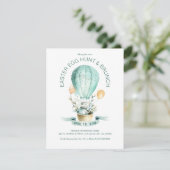 Paasbundel in een heteluchtballon bedankkaart (Staand voorkant)