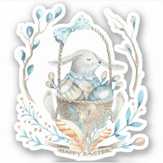 Paasbundel in een lentesbloem sticker (Voorkant)