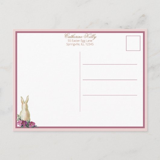  paasbundel in mandje met overvallen briefkaart (Achterkant)