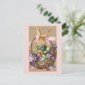 paasbundel in mandje met overvallen briefkaart (Staand voorkant)