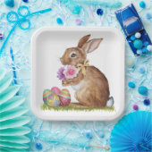 paasbundel met eieren en bloemen papieren bordje (Feest)