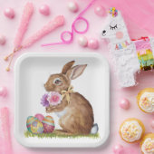 paasbundel met eieren en bloemen papieren bordje (Feest)